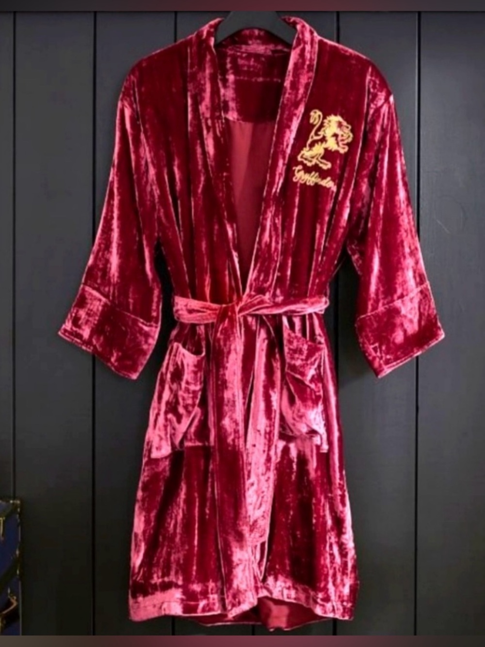 Pottery Barn Teen Harry Potter Gryffindor Crushed Velvet Robe S/M *Sold Out!